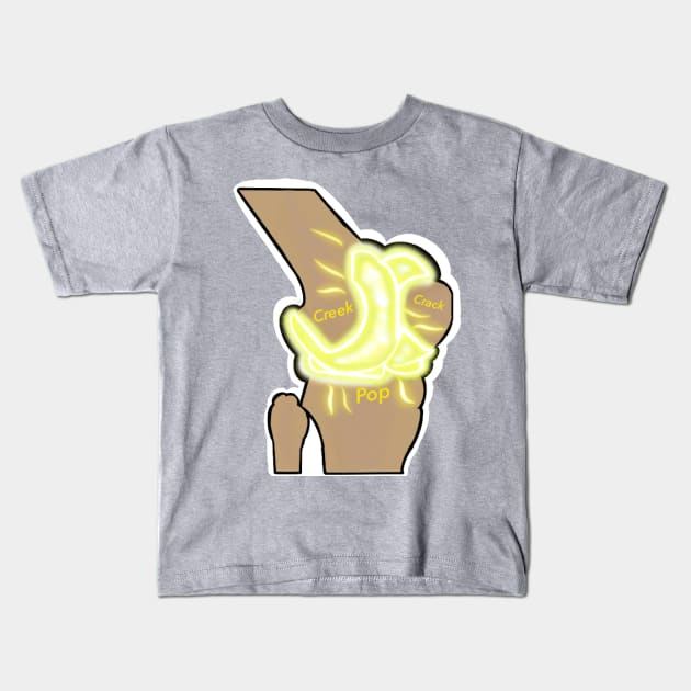 Glowstick Joints: Knee Kids T-Shirt by The Accessibility Enby